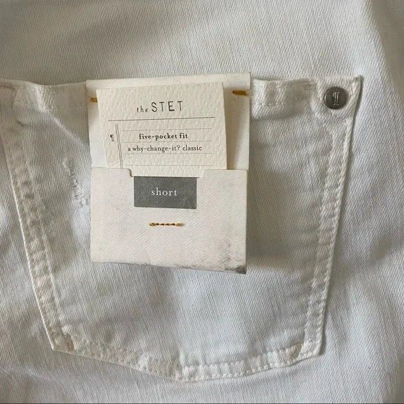 Pilcro and the Letterpress white jean Anthropologie shorts - Picture 7 of 9